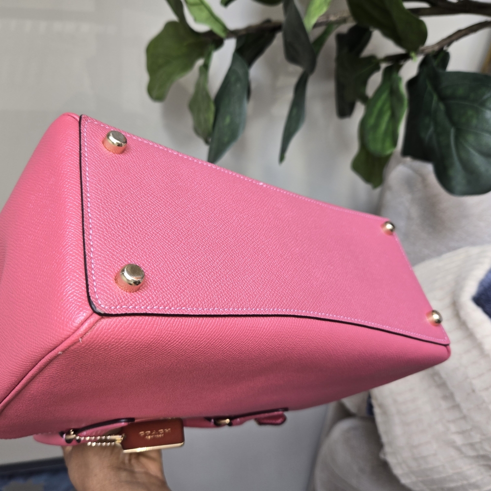 Coach Pink Leather Tote Bag - Picture 3 of 10